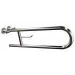 Uchwyt półokrągły Ø25 uchylny 60cm z wieszakiem na papier ANDEX Bez Barier 801/W/CC stal nierdzewna polerowana