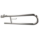 Uchwyt półokrągły Ø25 uchylny 70cm z wieszakiem na papier ANDEX Bez Barier 801/W/70CC stal nierdzewna polerowana