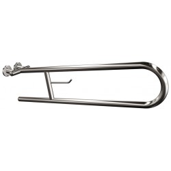 Uchwyt półokrągły Ø25 uchylny 75cm z wieszakiem na papier ANDEX Bez Barier 801/W/75CC stal nierdzewna polerowana