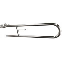 Uchwyt półokrągły Ø25 uchylny 80cm z wieszakiem na papier ANDEX Bez Barier 801/W/80CC stal nierdzewna polerowana