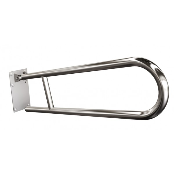 Uchwyt półokrągły Ø25 uchylny 70cm z płytą ANDEX Bez Barier 820/70CC stal nierdzewna polerowana