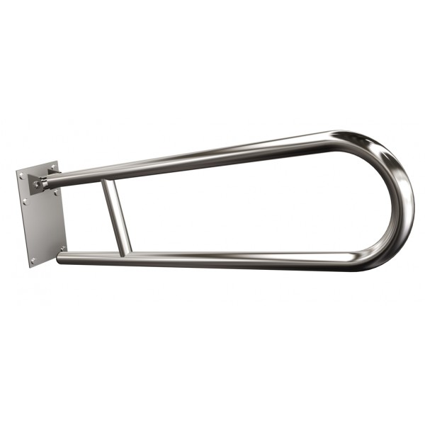 Uchwyt półokrągły Ø25 uchylny 75cm z płytą ANDEX Bez Barier 820/75CC stal nierdzewna polerowana