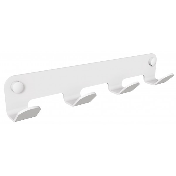 Wieszak 4-hakowy ANDEX Technic 306B stal nierdzewna biały
