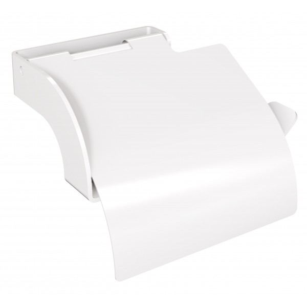 Uchwyt na papier toaletowy z osłonką ANDEX Technic 314B stal nierdzewna biały