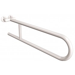 Uchwyt półokrągły Ø25 stały 70cm ANDEX Bez Barier 800/70B stal nierdzewna biały