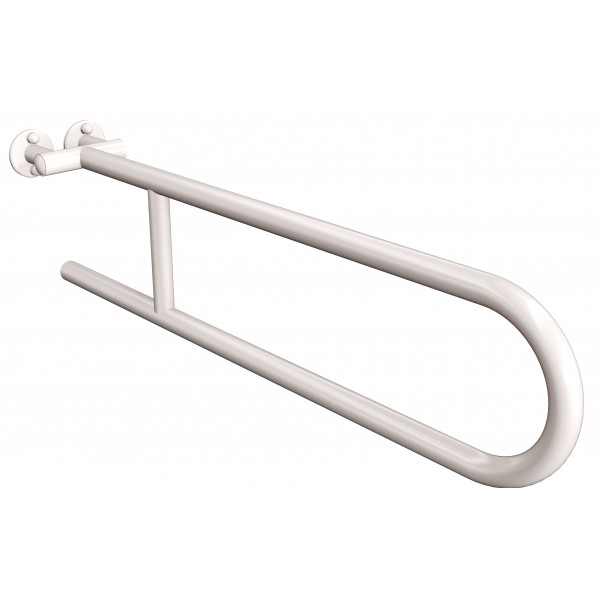 Uchwyt półokrągły Ø25 stały 70cm ANDEX Bez Barier 800/70B stal nierdzewna biały