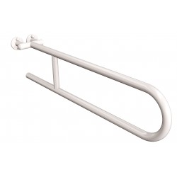 Uchwyt półokrągły Ø25 stały 75cm ANDEX Bez Barier 800/75B stal nierdzewna biały