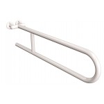 Uchwyt półokrągły Ø25 stały 75cm ANDEX Bez Barier 800/75B stal nierdzewna biały