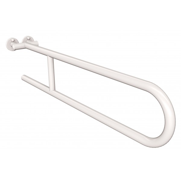 Uchwyt półokrągły Ø25 stały 80cm ANDEX Bez Barier 800/80B stal nierdzewna biały