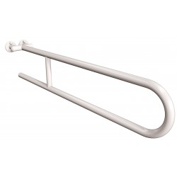 Uchwyt półokrągły Ø25 stały 85cm ANDEX Bez Barier 800/85B stal nierdzewna biały