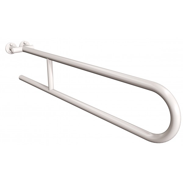 Uchwyt półokrągły Ø25 stały 85cm ANDEX Bez Barier 800/85B stal nierdzewna biały