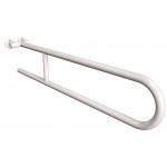 Uchwyt półokrągły Ø25 stały 85cm ANDEX Bez Barier 800/85B stal nierdzewna biały