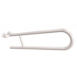 Uchwyt półokrągły Ø25 uchylny 75cm ANDEX Bez Barier 801/75B stal nierdzewna biały