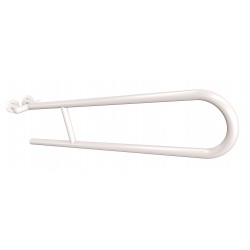 Uchwyt półokrągły Ø25 uchylny 85cm ANDEX Bez Barier 801/85B stal nierdzewna biały