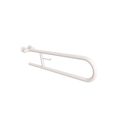 Uchwyt półokrągły Ø25 uchylny 80cm z wieszakiem na papier ANDEX Bez Barier 801/W/80B stal nierdzewna biały