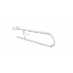 Uchwyt półokrągły Ø25 uchylny 80cm z wieszakiem na papier ANDEX Bez Barier 801/W/80B stal nierdzewna biały