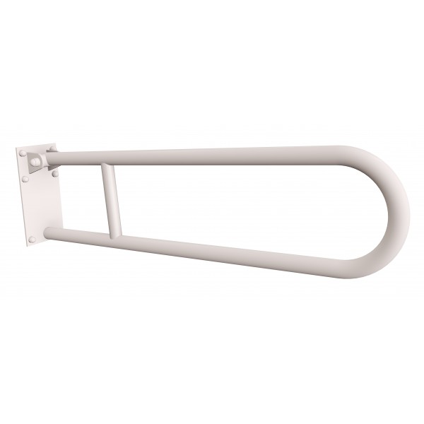 Uchwyt półokrągły Ø25 uchylny 70cm z płytą ANDEX Bez Barier 820/70B stal nierdzewna biały