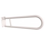 Uchwyt półokrągły Ø25 uchylny 75cm z płytą ANDEX Bez Barier 820/75B stal nierdzewna biały