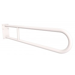 Uchwyt półokrągły Ø25 stały 85cm z płytą ANDEX Bez Barier 819/85B stal nierdzewna biały