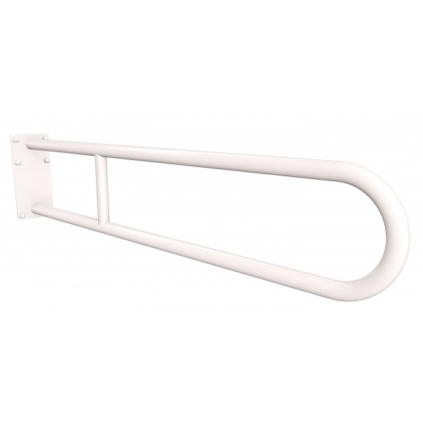 Uchwyt półokrągły Ø25 stały 85cm z płytą ANDEX Bez Barier 819/85B stal nierdzewna biały