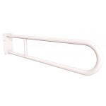 Uchwyt półokrągły Ø25 stały 85cm z płytą ANDEX Bez Barier 819/85B stal nierdzewna biały