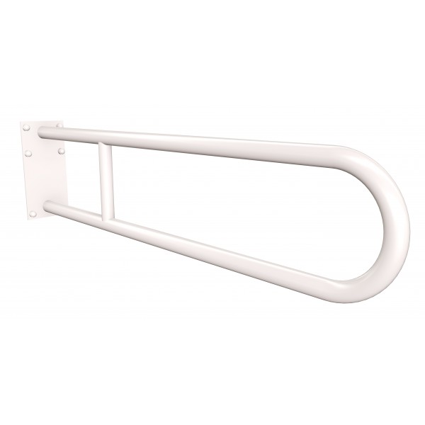 Uchwyt półokrągły Ø25 stały 75cm z płytą ANDEX Bez Barier 819/75B stal nierdzewna biały