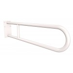 Uchwyt półokrągły Ø25 stały 75cm z płytą ANDEX Bez Barier 819/75B stal nierdzewna biały