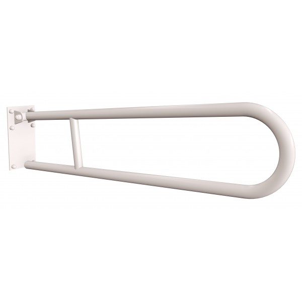 Uchwyt półokrągły Ø25 uchylny 80cm z płytą ANDEX Bez Barier 820/80B stal nierdzewna biały