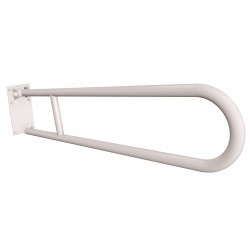 Uchwyt półokrągły Ø25 uchylny 85cm z płytą ANDEX Bez Barier 820/85B stal nierdzewna biały