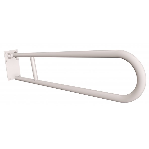 Uchwyt półokrągły Ø25 uchylny 85cm z płytą ANDEX Bez Barier 820/85B stal nierdzewna biały