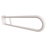 Uchwyt półokrągły Ø25 uchylny 85cm z płytą ANDEX Bez Barier 820/85B stal nierdzewna biały