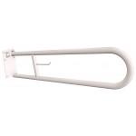 Uchwyt półokrągły Ø25 uchylny 80cm z płytą i wieszakiem na papier ANDEX Bez Barier 820/W/80B stal nierdzewna biały