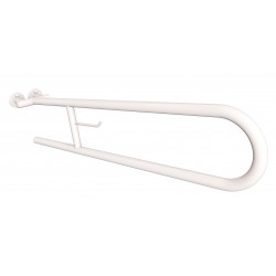 Uchwyt półokrągły Ø25 uchylny 85cm z wieszakiem na papier ANDEX Bez Barier 801/W/85B stal nierdzewna biały