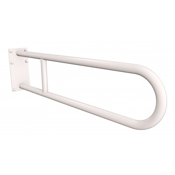 Uchwyt półokrągły Ø25 stały 70cm z płytą ANDEX Bez Barier 819/70B stal nierdzewna biały