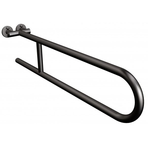 Uchwyt półokrągły Ø25 stały 75cm ANDEX Bez Barier 800/75NG stal nierdzewna czarny