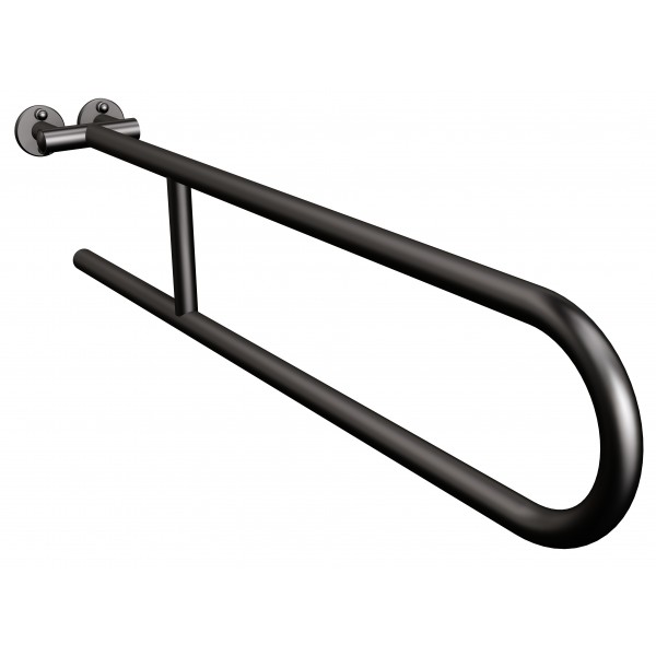 Uchwyt półokrągły Ø25 stały 80cm ANDEX Bez Barier 800/80NG stal nierdzena czarny