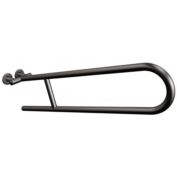 Uchwyt półokrągły Ø25 uchylny 75cm ANDEX Bez Barier 801/75NG stal nierdzewna czarny