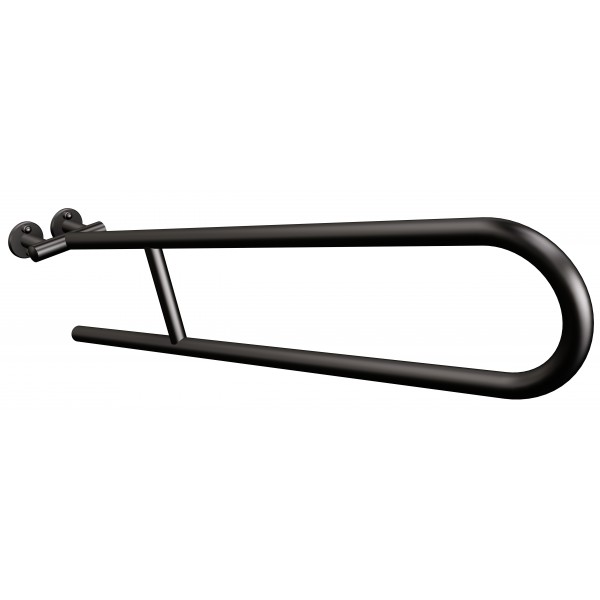 Uchwyt półokrągły Ø25 uchylny 80cm ANDEX Bez Barier 801/80NG stal nierdzewna czarny