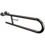 Uchwyt półokrągły Ø25 uchylny 70cm z wieszakiem na papier ANDEX Bez Barier 801/W/70NG stal nierdzewna czarny