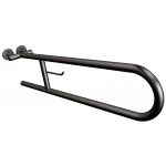 Uchwyt półokrągły Ø25 uchylny 75cm z wieszakiem na papier ANDEX Bez Barier 801/W/75NG stal nierdzewna czarny