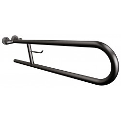 Uchwyt półokrągły Ø25 uchylny 80cm z wieszakiem na papier ANDEX Bez Barier 801/W/80NG stal nierdzewna czarny