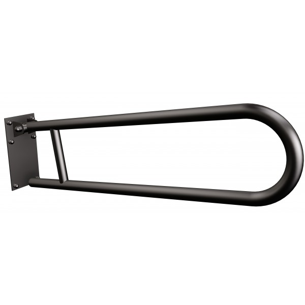 Uchwyt półokrągły uchylny 75cm z płytą ANDEX Bez Barier 820/75/NG stal nierdzewna czarny