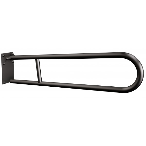 Uchwyt półokrągły Ø25 uchylny 80cm z płytą ANDEX Bez Barier 820/80NG stal nierdzewna czarny