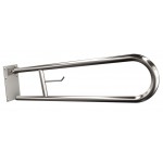 Uchwyt półokrągły Ø25 uchylny 75cm z płytą i wieszakiem na papier ANDEX Bez Barier 820/W/75CC stal nierdzewna polerowana