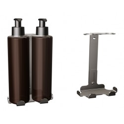 Uchwyt-dozownik mydła w płynie i szamponu 2x300ml ANDEX Technic 349SG stal nierdzewna polerowana