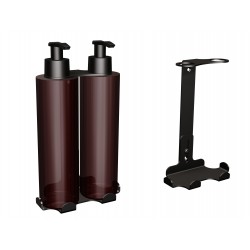 Uchwyt-dozownik mydła w płynie i szamponu 2x300ml ANDEX Technic 349NG stal nierdzewna czarny