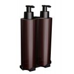 Uchwyt-dozownik mydła w płynie i szamponu samoprzylepny 2x300ml ANDEX Technic 387NG stal nierdzewna czarny