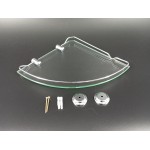 Półka łazienkowa szklana 6 mm narożna z ramką ANDEX Classic 077CC chrom