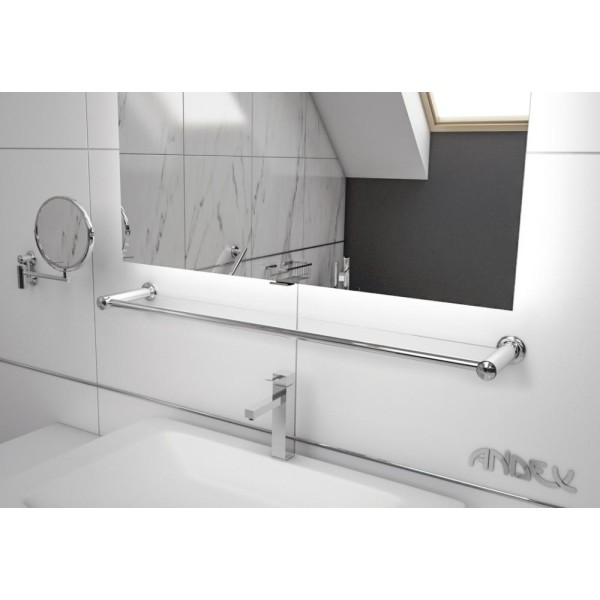 Półka łazienkowa szklana 60cm ANDEX Classic 001/60CC chrom