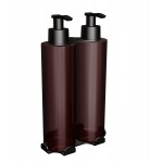 Uchwyt-dozownik mydła w płynie i szamponu 2x300ml ANDEX Technic 349NG stal nierdzewna czarny